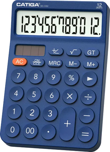 Miniatura 11 de CATIGA Calculadora de escritorio de 12 dígitos Calculadora de escritorio básica con pantalla LCD grande, botones grandes, 4 funciones, energía solar