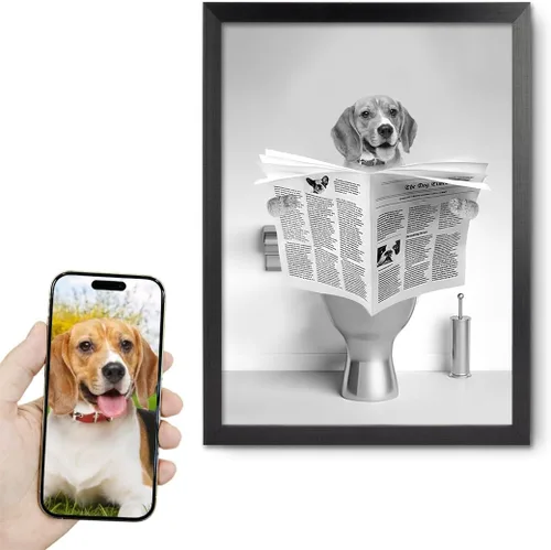 Miniatura 18 de Fotos personalizadas de mascotas en lienzo para pared Arte de baño personalizado Lindo perro gato en bañera Impresiones, divertidos animales Foto