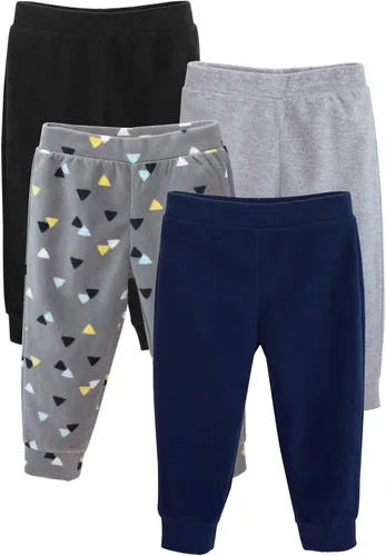 GLASH Kids Pantalones deportivos para niños y niñas, 4 piezas, pantalones casuales de microforro polar con calefacción