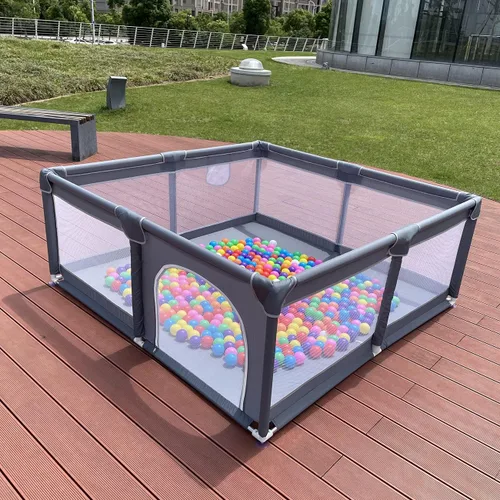 Miniatura 11 de Gaorui Pozo grande de pelotas para bebés para niños – Corralito portátil para interiores y exteriores, para niños pequeños, juegos de seguridad