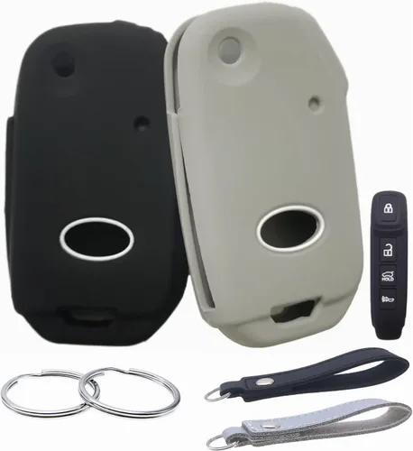 REPROTECTING Funda de goma de silicona para llavero compatible con Kia Forte Soul Sorento Sportage Telluride Cerato K5 Sports GT NIRO 2019 2020 2021