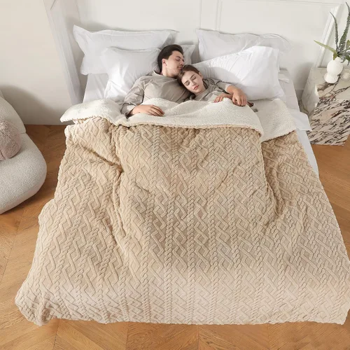 Miniatura 26 de Manta térmica eléctrica, 50 x 60 pulgadas, extra gruesa y cálida, con apagado automático de 4 horas y 5 niveles de calefacción, diseño de patrón 3D