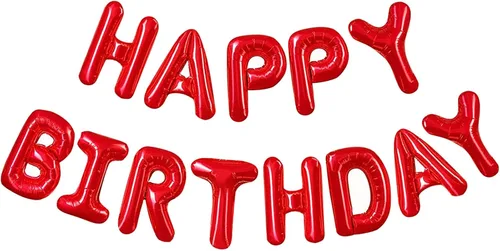 Miniatura 10 de CANREVEL Cartel de feliz cumpleaños, 13 letras de papel de aluminio de Mylar de 16 pulgadas con 12 globos de estrella, decoraciones de fiesta