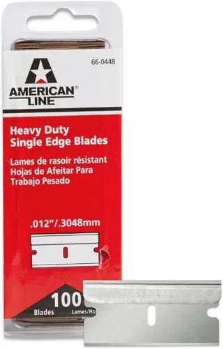 American Line Cuchillas de afeitar de un solo filo, paquete de 100, acero de alto carbono de 0.012 pulgadas para mayor durabilidad y larga vida