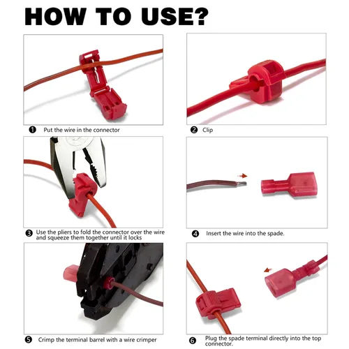 Miniatura 2 de Ginsco - 100 unidades/50 pares de conectores de cable T-Tap, terminales de cable eléctricos autopelables de empalme rápido con conector macho