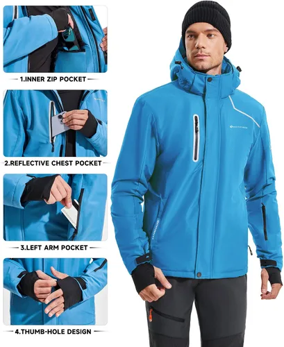 Miniatura 3 de Heathyoga Chaqueta de esquí impermeable para hombre, chaqueta de snowboard para hombre, chaqueta de nieve, chaquetas de esquí, chaquetas