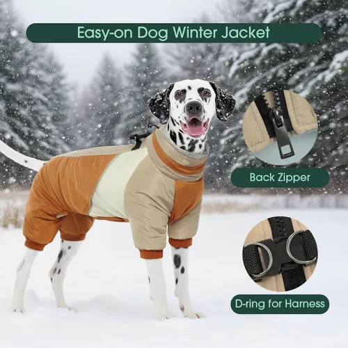 Miniatura 4 de Kuoser - Abrigo completo para perro - Abrigo cálido de invierno con chaqueta reflectante y arnés incorporado para perros pequeños - Adecuado