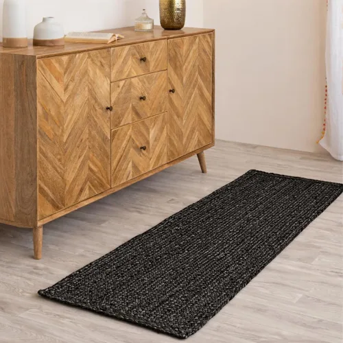 Miniatura 12 de Homemonde - Alfombra de yute, 2'x3', rectangular, decoración bohemia para el hogar, alfombra reversible y trenzada tejida a mano, estilo rústico