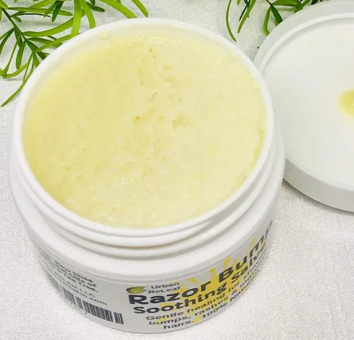 Miniatura 2 de Urban ReLeaf Salva calmante RAZOR BUMP! 1 oz. Calma rápidamente golpes, erupciones, pelos encarnados y quemaduras de afeitar. 100% natural, vegano.