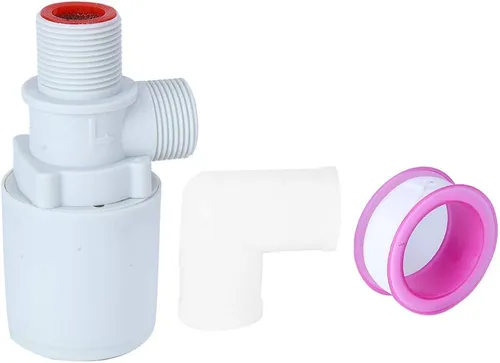 Miniatura 2 de Estink Válvula de flotador automática, rosca de 3/4 pulgadas, control de nivel de agua vertical de plástico con filtro, válvula de bola con sensor