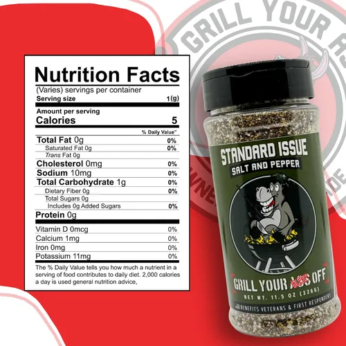 Miniatura 2 de Grill Your As* Off Edición Estándar de Sal y Pimienta – Mezcla Gourmet de 11.5oz para Carne, Aves de Corral, Mariscos, Pasta y Verduras – Ideal
