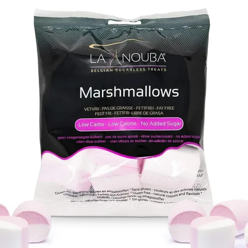 Malvaviscos sin azúcar de La Nouba – Paquete de 2.7 oz. – Snack bajo en calorías, bajo en carbohidratos, sin grasa y sin gluten – Sabor delicioso