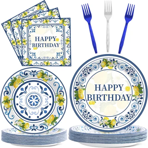 Miniatura 26 de Juego de 96 piezas de platos de papel, servilletas y tenedores para fiesta de cumpleaños número 16 para fiesta negra de dulces 16 años, platos
