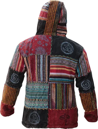 Miniatura 5 de Shopoholic Fashion Unisex Patchwork Festival Hippie Sudadera con capucha