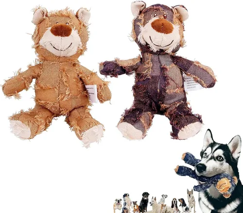 Oso robusto indestructible 2023: juguete de peluche para perros, juguetes chirriantes indestructibles para perros, juguetes duraderos para D-A+B