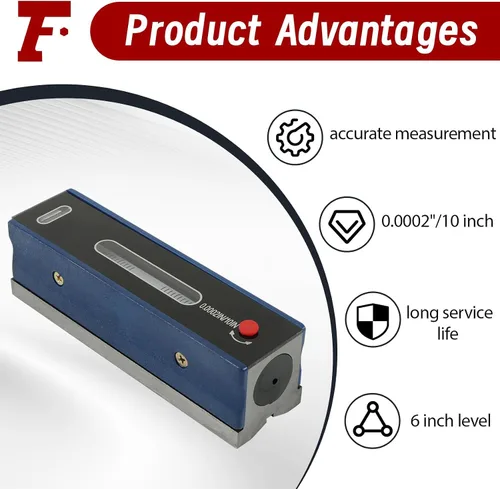 Miniatura 3 de findmall Nivel Profesional Preciso de 6 Pulgadas con Caja, Nivel de Tira de Precisión de 0.0002/10 Pulgadas para Verificar el Trabajo de Maquinistas