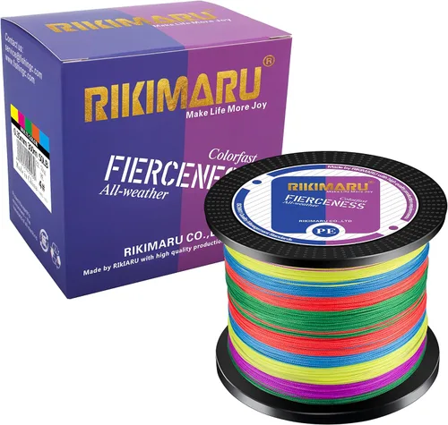 Miniatura 12 de Rikimaru - Sedal de pesca trenzado, resistente a la abrasión, Superline con cero elasticidad y baja memoria. Diámetro extrafino 327-1094 yardas