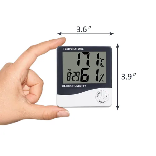 Miniatura 3 de Mengshen Termómetro higrómetro, medidor de temperatura y humedad con lectura clara y precisa, interruptor de °C/°F para el hogar, oficina, coche, 2)