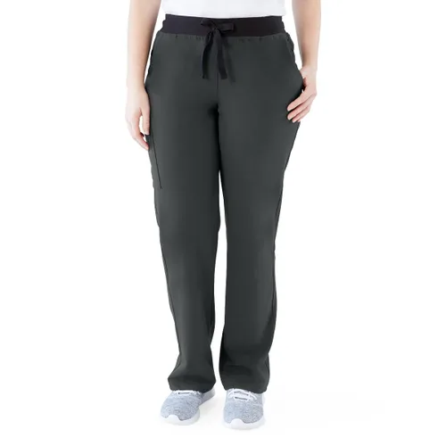 Miniatura 17 de ave. Varick - Pantalón médico de tiro medio para mujer, pierna recta, seis bolsillos, color azul caribeño, talla S
