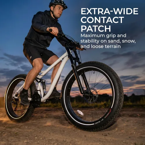 Miniatura 7 de Par de Neumáticos Fat Bike Fincci 26x4.0 - Neumáticos Plegables de 26 Pulgadas con Compuesto Resistente al Desgaste, 100-559, Neumático Grueso