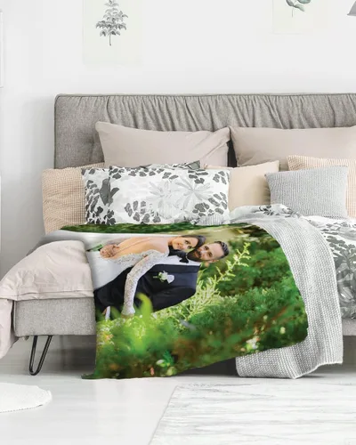 Miniatura 4 de Manta personalizada – 30x40 pulgadas de forro polar Minky personalizado diseño de texto con foto con logotipo, nombre de regalo, para mujeres