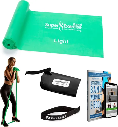 Resistance Bands for Working Out | 7Ft Long Resistance Bands |Super Exercise Bands with Carry Pouch and Door Anchor I Latex Free Workout Bands Verde