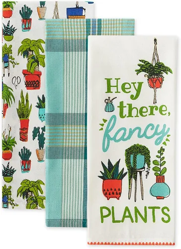 Miniatura 2 de DII You Grow Girl Collection Decorativo, lavable a máquina, juego de paños de cocina, 18 x 28 pulgadas, plantas elegantes, 3 piezas