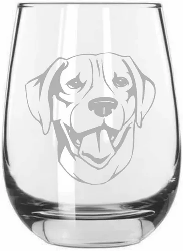 Miniatura 100 de Sakhalin Husky Dog - Copa de vino grabada personalizada de 15.25 onzas sin tallo