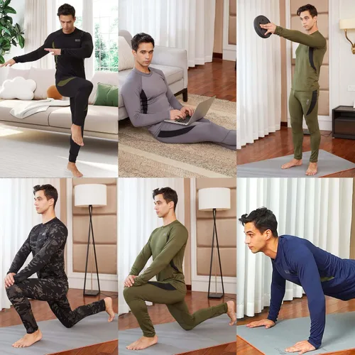 Miniatura 7 de romision Thermal Underwear for Men 2 Pack Long Johns Fleece Lined Hunting Gear Bottom Top Set Base Layer Cold Weather XS-4XL