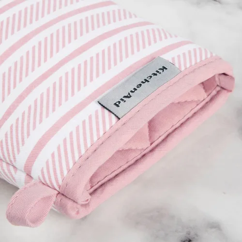 Miniatura 3 de KitchenAid Albany - Juego de 2 manoplas para horno pequeñas, color rosa seco, 5.5 x 8 pulgadas Rosa seca
