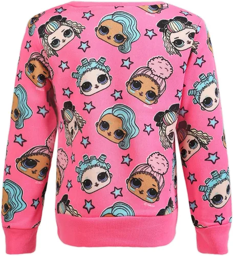 Miniatura 4 de LOL Surprise Dolls - Conjunto de sudadera y pantalón deportivo para niñas pequeñas y grandes, rosanegro