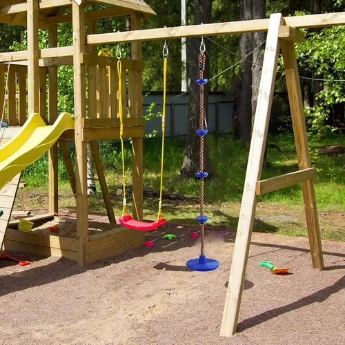 Miniatura 8 de REDCAMP Columpios de cuerda de escalada para árboles, asiento de columpio de disco de plástico resistente para niños y adultos con correa