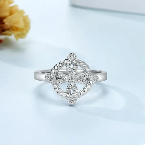 Miniatura 5 de Anillo de nudo de bruja de plata de ley 925, anillos celtas para mujer, anillo de nudo de amor, joyería de bruja, regalo de cumpleaños para amante