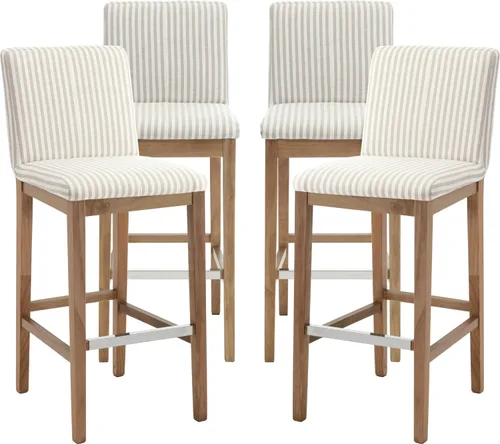 Miniatura 13 de Kmax Juego de 2 taburetes de bar de 26 pulgadas de altura de mostrador, taburetes tapizados para encimera de cocina con soporte trasero, taburetes