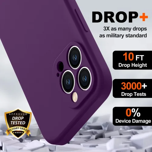 Miniatura 4 de BossKiss Funda compatible con iPhone 13 Pro, silicona de alta calidad mejorada [protección de cámara] [2 protectores de pantalla]