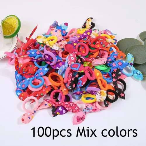 Miniatura 2 de XIMA Juego de accesorios para el pelo de perro, 100 piezas coloridas de orejas de conejo con bandas elásticas, lazos de aseo para mascotas para 100