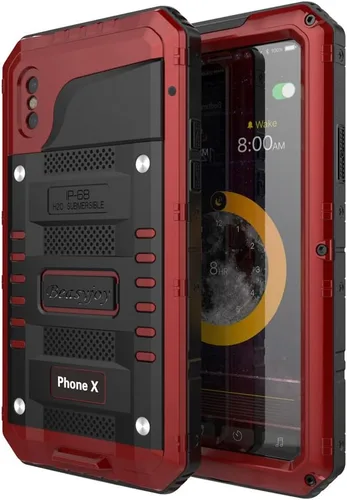 Miniatura 21 de Beasyjoy Funda impermeable para iPhone 12 Pro Max, cubierta protectora de cuerpo completo con protector de pantalla incorporado, resistente a Negro
