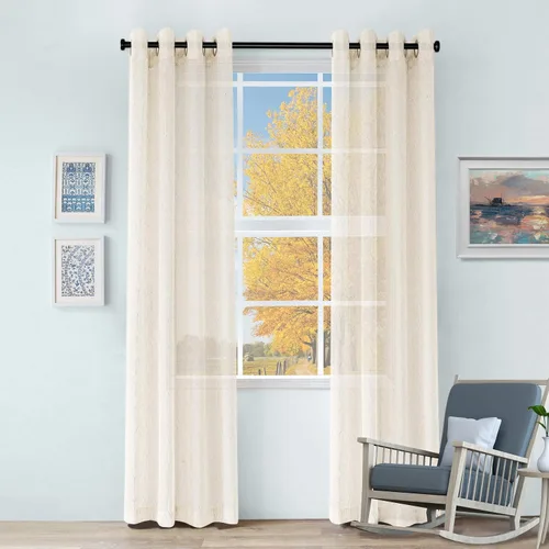 Miniatura 2 de SUPERIOR Cortinas transparentes, cortinas perfectas para luz natural, detalles de ventana de enrejado, decoración contemporánea moderna, colección