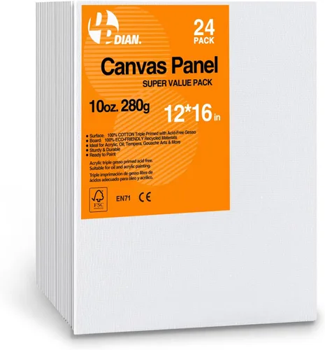 Miniatura 11 de Paquete de 40 tableros de lienzo para pintar, paquete de 8 x 10 pulgadas, paneles de lienzo para pintura al óleo y acrílica