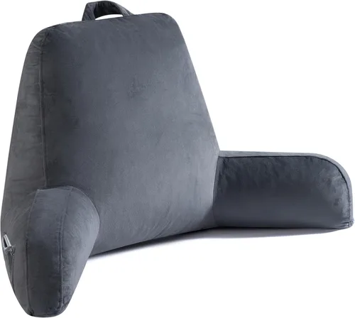 Miniatura 8 de OAISZ - Almohada de lectura para sentarse en la cama para adultos, almohada de lectura con espuma viscoelástica triturada, almohada de cama