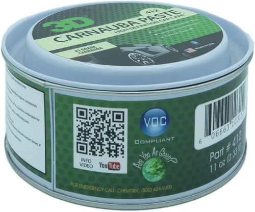 Miniatura 3 de 3D Cera de pasta de carnauba – Cera de coche de brillo profundo – Propiedades hidrofóbicas – Concentración pesada para un brillo más duradero
