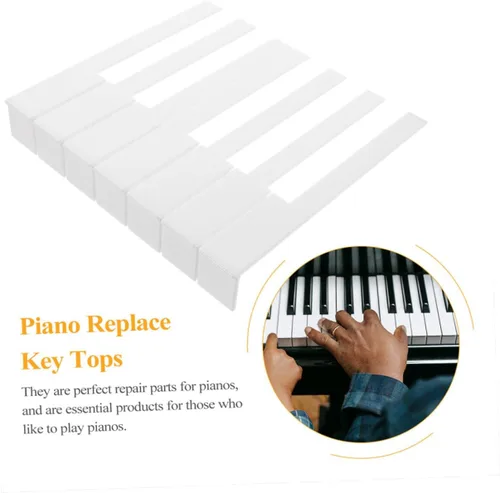 Miniatura 5 de SUPVOX 52 teclas de piano de repuesto blancas para teclado de 88 teclas, accesorios de reparación de piano, suministros de instrumentos de teclado