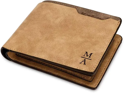 Lovejewelry Carteras personalizadas para hombres, cartera de piel grabada con fotos para papá e hijo, Style 6, Vintage