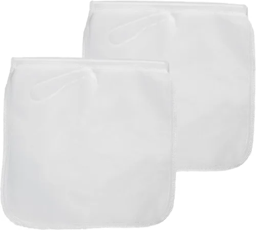 Miniatura 7 de Paquete de 2 bolsas reutilizables de malla fina de 150 micrones, bolsa de leche de nueces, colador de nailon para colar jugos de frutas, prensa