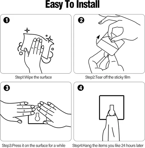 Miniatura 5 de Ganchos adhesivos para colgar toallas, ganchos adhesivos sin taladro, ganchos para toallas para baño, cocina, pared de ducha, ganchos impermeables