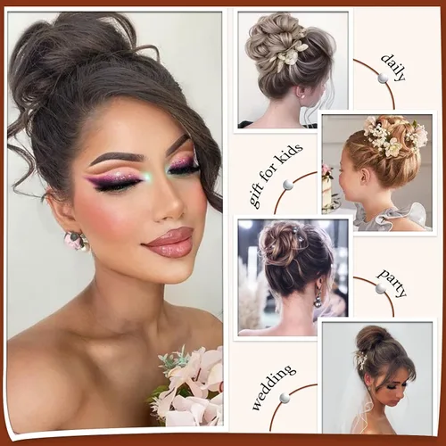 Miniatura 5 de SOFEIYAN Pinza de Gancho Moño Desordenado de Cabello Sintéticico, Cabello Ondulado y Rizado, Pinza de Cabello en Gancho, Chignon, Cola de Caballo
