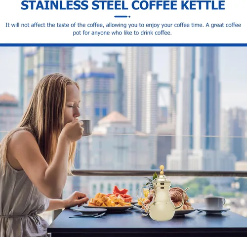 Miniatura 8 de Zerodeko Cafetera árabe Agua Verter sobre tetera Hervidor de té Hervidor de té Cafetera Infusor Tetera Cafetera Café Cafetera Italiana Mantequilla