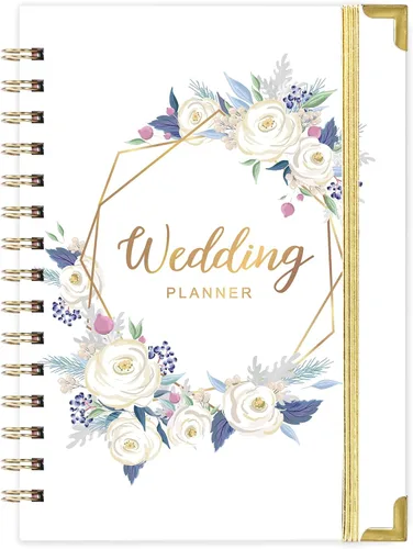 Tullofa Planificador de Bodas – Libro Planificador de Bodas y Organizador para la Novia con 5 Secciones con Pestañas, 6.5 x 8.75 pulgadas, Tapa Dura