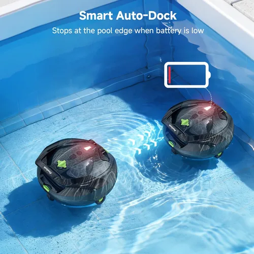 Miniatura 9 de Pooloob Aspirador robótico para piscina con filtración de triple capa y boya flotante, para mantenimiento diario regular, limpieza de piso plano