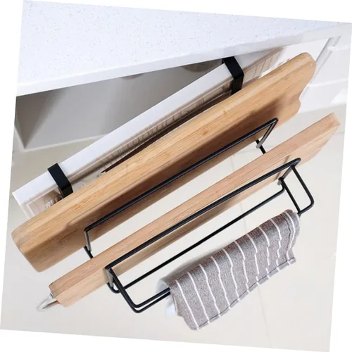 Miniatura 2 de BESTonZON Estante organizador de metal para colocar sobre la puerta, toallero, gabinetes de metal, cesta debajo del gabinete, tabla de cortar